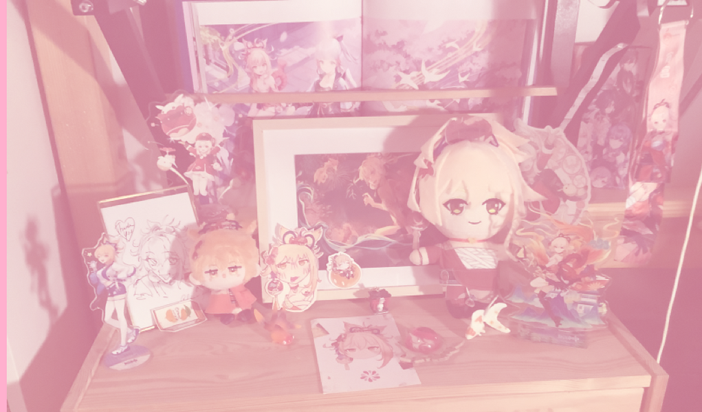Friday, August 8th - hi i just made this carrd so there's not alot here, but enjoy my yoimiya shrine... in progress hehe. there's LED's just for this!