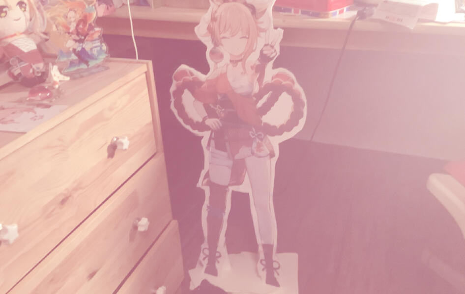 I also recently made this big yoimiya cardboard cutout...i love my girl😭😭 i accidentally picked a thick cardboard for thus so cutting it was HEEELLL. very funny tho, i broke her legs twice....(accidentally, pls forgive me wife)